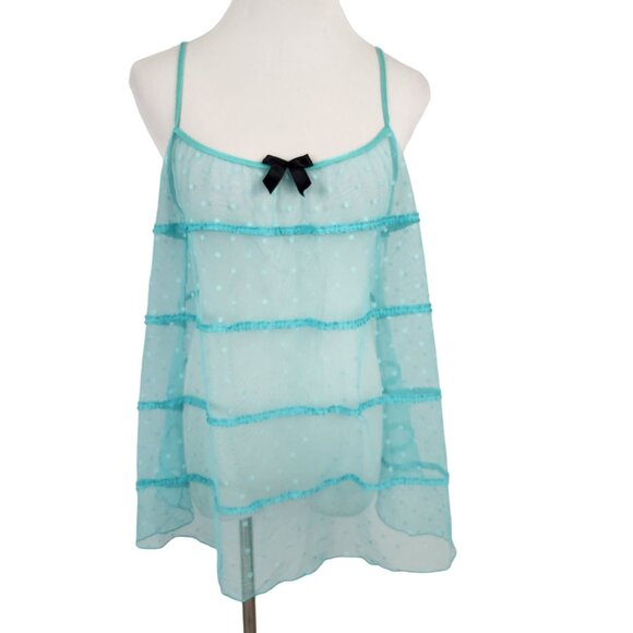 Victoria's Secret Lingerie Women's Large Sexy Little Things Sheer Baby Doll Blue - Picture 1 of 10